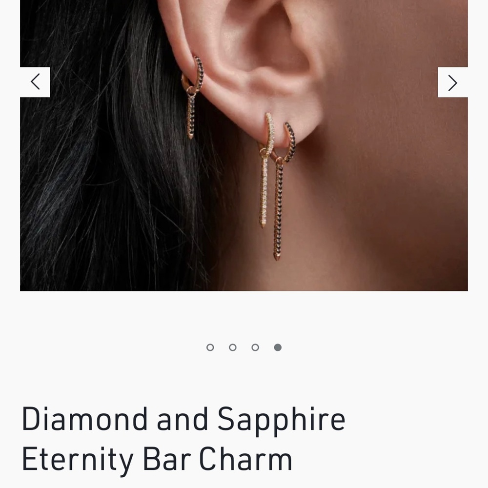 Diamond and Sapphire Eternity Bar Charm